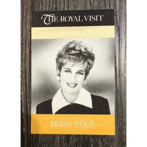 Vintage Princess Diana The Royal Visit Press Pool Press Pass